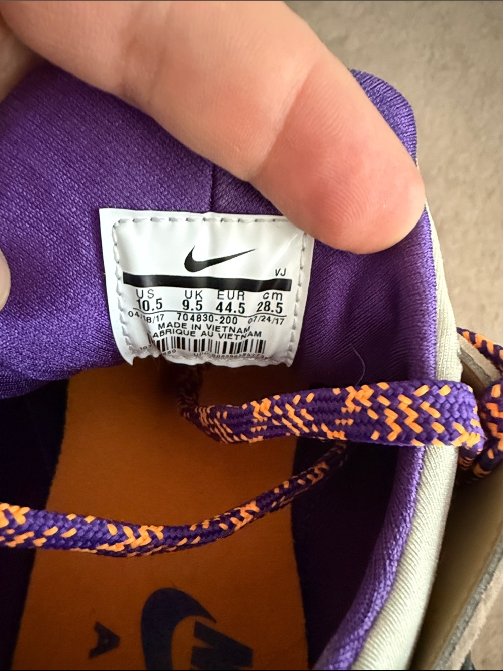 Nike Athletic Shoes - Huarache -Cream, Purple, Black - Picture 6 of 6